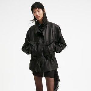 H&M Studio Collection Peplum Leather Jacket
